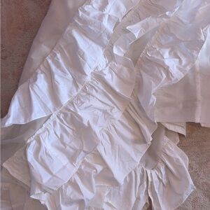 Elegant White Ruffled Crib Skirt